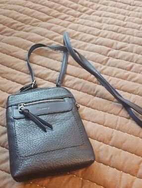 Small Navy Leather Crossbody